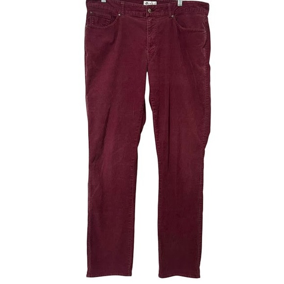 Peter Millar Maroon Red Corduroy Chino 5 Pocket Golf Pants Mens 36 x 34 - Picture 1 of 4
